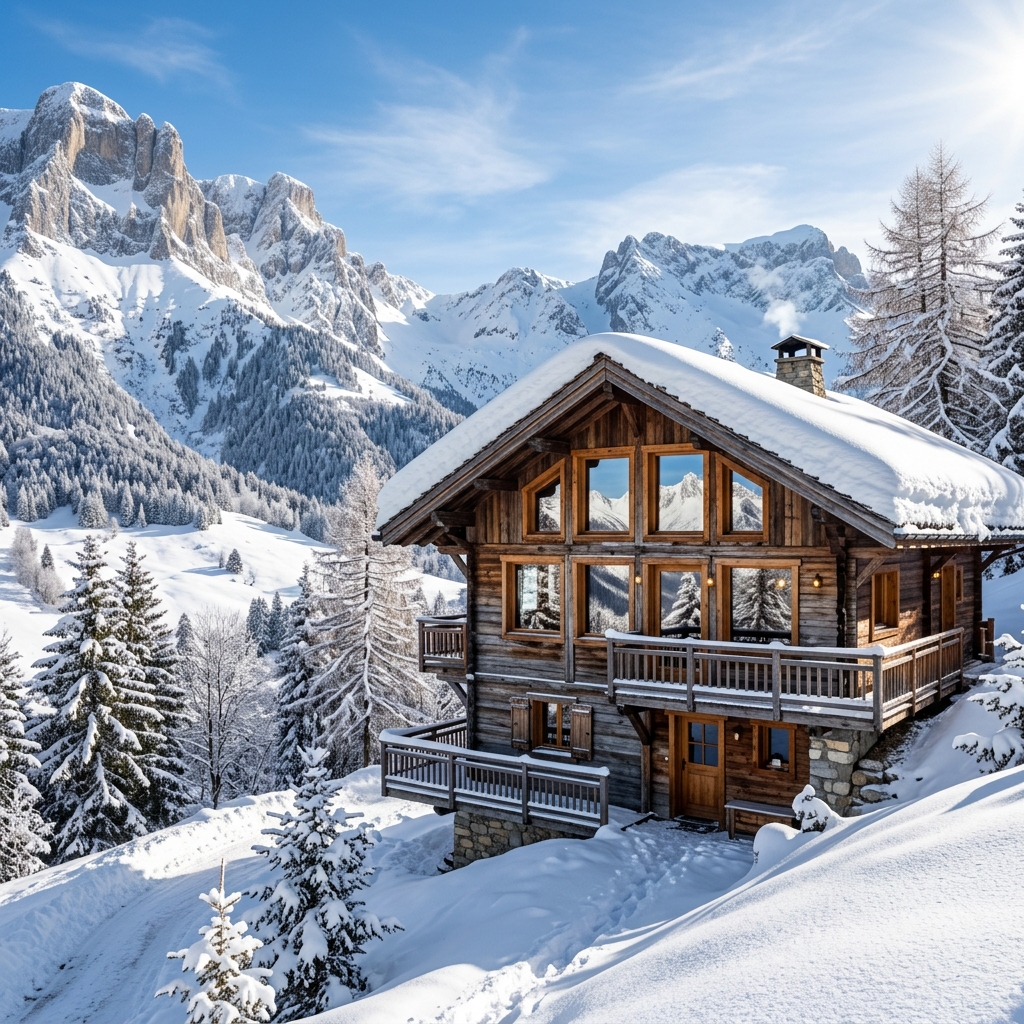 Fenêtres chalet bois altitude Alpes Isère