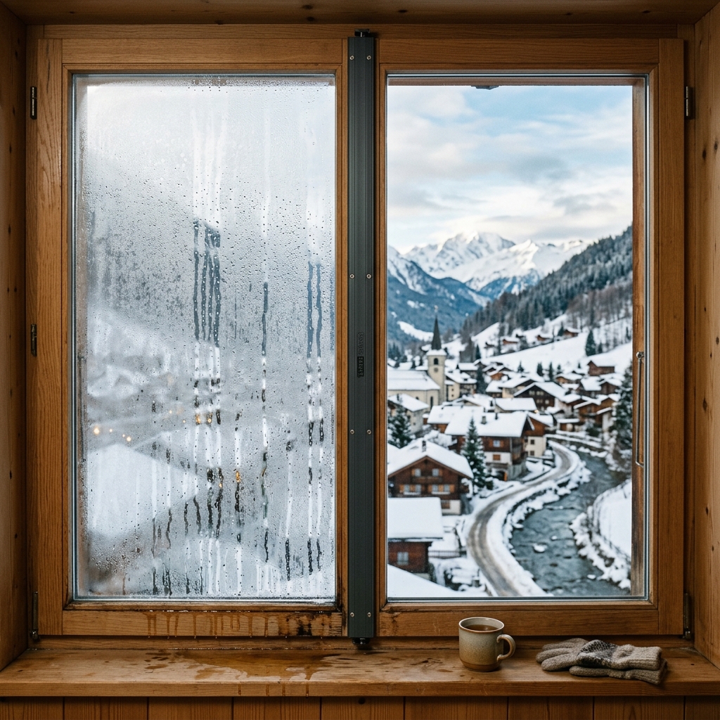 Condensation fenêtres froid alpin Isère
